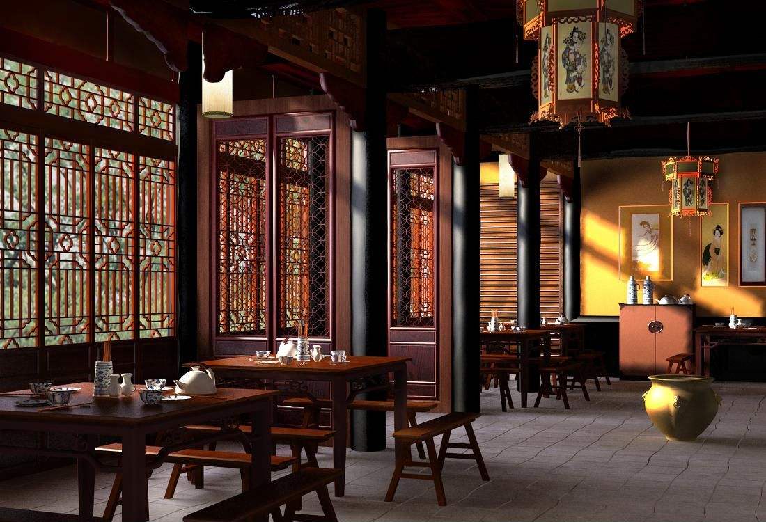 現(xiàn)代茶館裝修設(shè)計效果圖